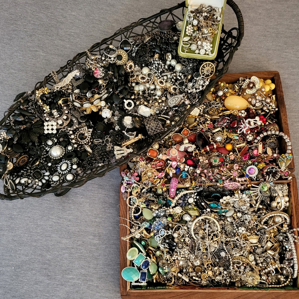 Huge harvest rhinestone jewelry lot
